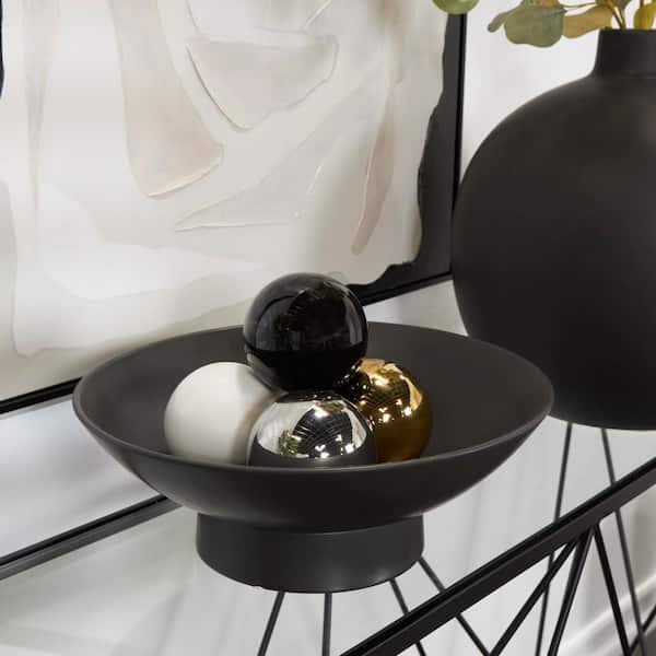 Litton Lane Multi Colored Ceramic Small Simplistic Ball Geometric Sculpture (Set of 4)