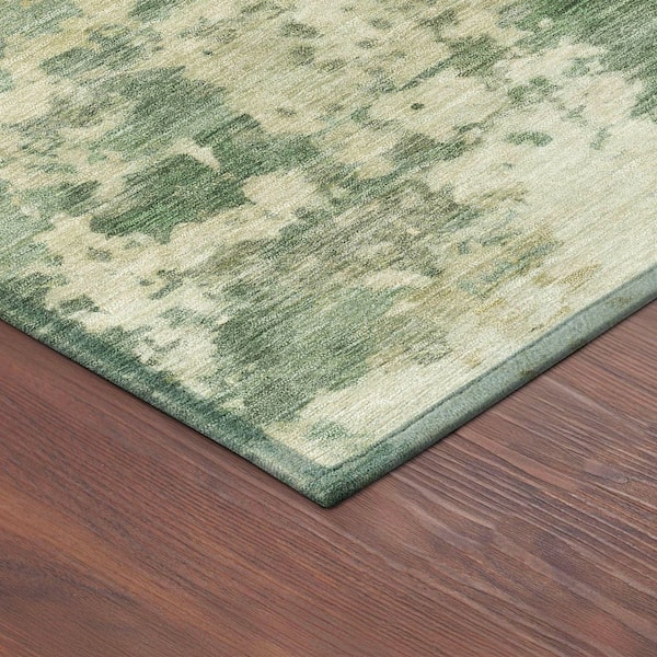Chantille Machine Washable Indoor/Outdoor Abstract ACN2366 Sage 8 ft. x 8 ft. Round Rug