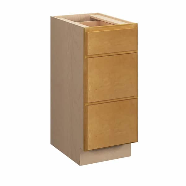 Kunal Kitchens Aberdeen Recessed 15 in. W x 34.5 in. H x 21 in. D in Caramel Plywood Assembled Bath Drawer Base Cabinet