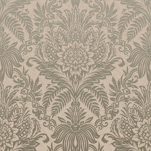 Crown Signature Beige Damask Sample Beige Wallpaper Sample M1066SAM ...