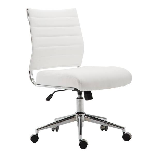 Edgemod Tremaine Task White Chair In, White Leather Office Desk Chair