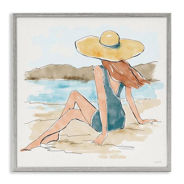 Stupell Industries Summer Day Beauty by Anne Tavoletti Gray Framed People Giclee Art Print 24 in. x 24 in.