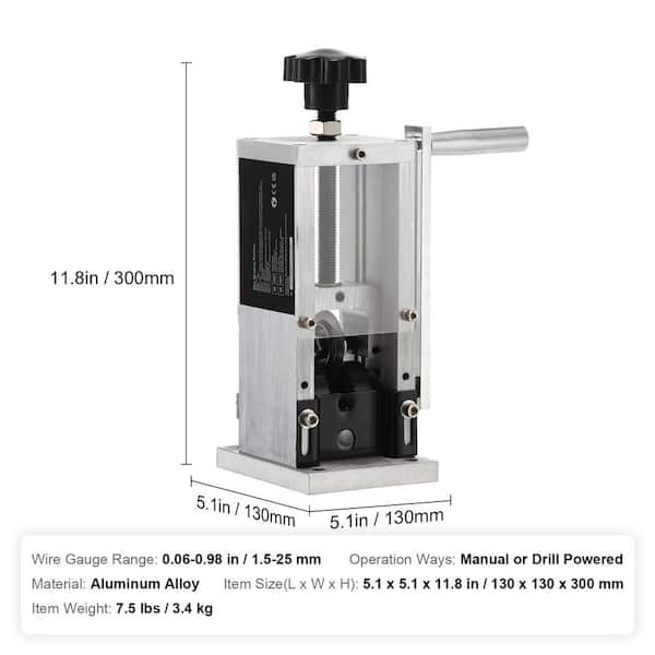 Manual Wire Stripper Machine, 0.06-1.18 In, Copper Cable Stripper Tool, Hand Crank Or Drill Powered Modes, Heavy-Duty Q235 Frame Wire Stripping Machine, Easy To Use, For Scrap Copper Recycling | US - View #5