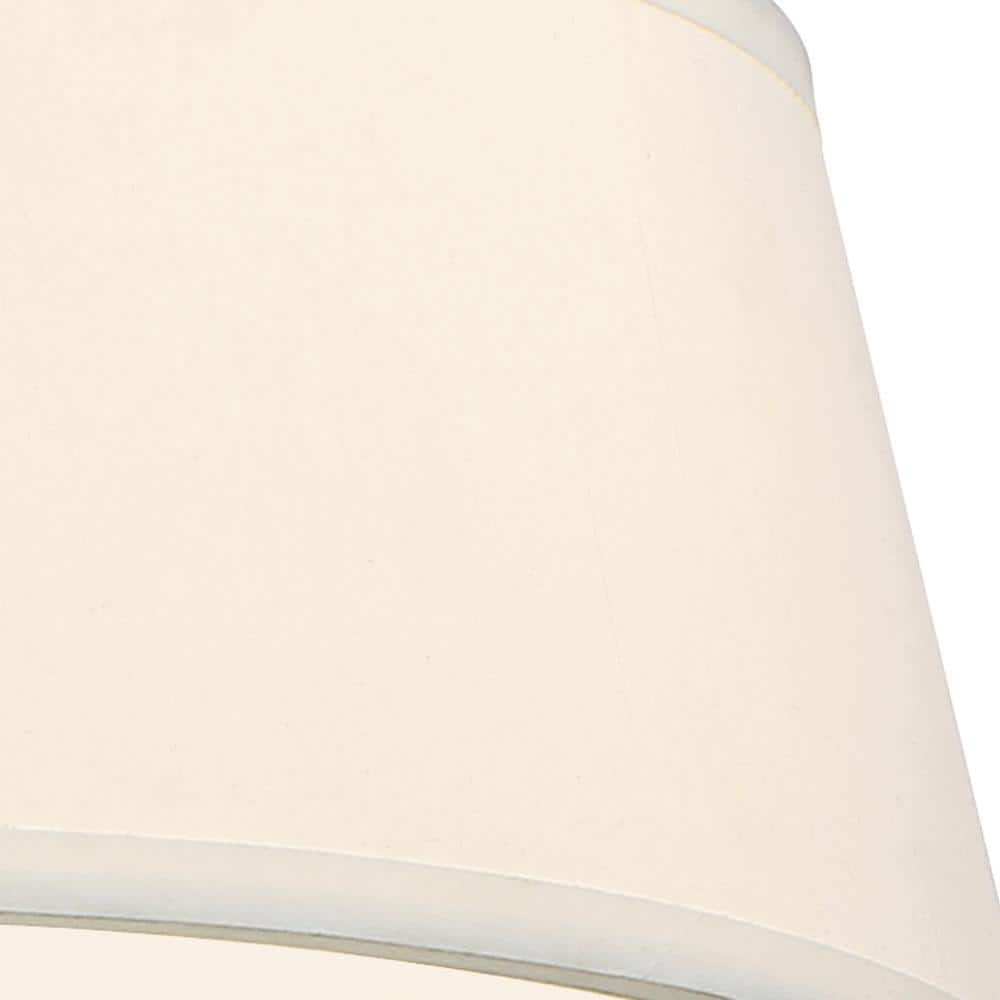 Satin Bronze 15" Semi-Flush Mount Light with Off-White Shade