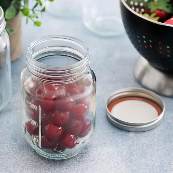 Market Preserves 12 Piece 16 Ounce Glass Canning jars with Lids and Bands