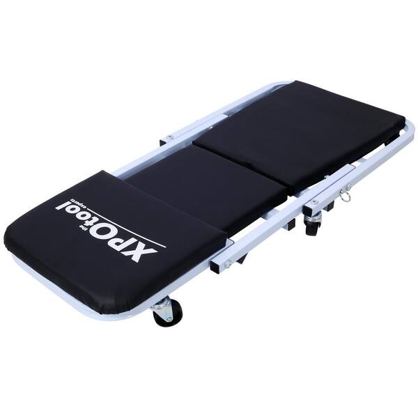 Huluwat Black 36 in. Z Creeper Cart, 2 in 1 Mechanic Creeper with