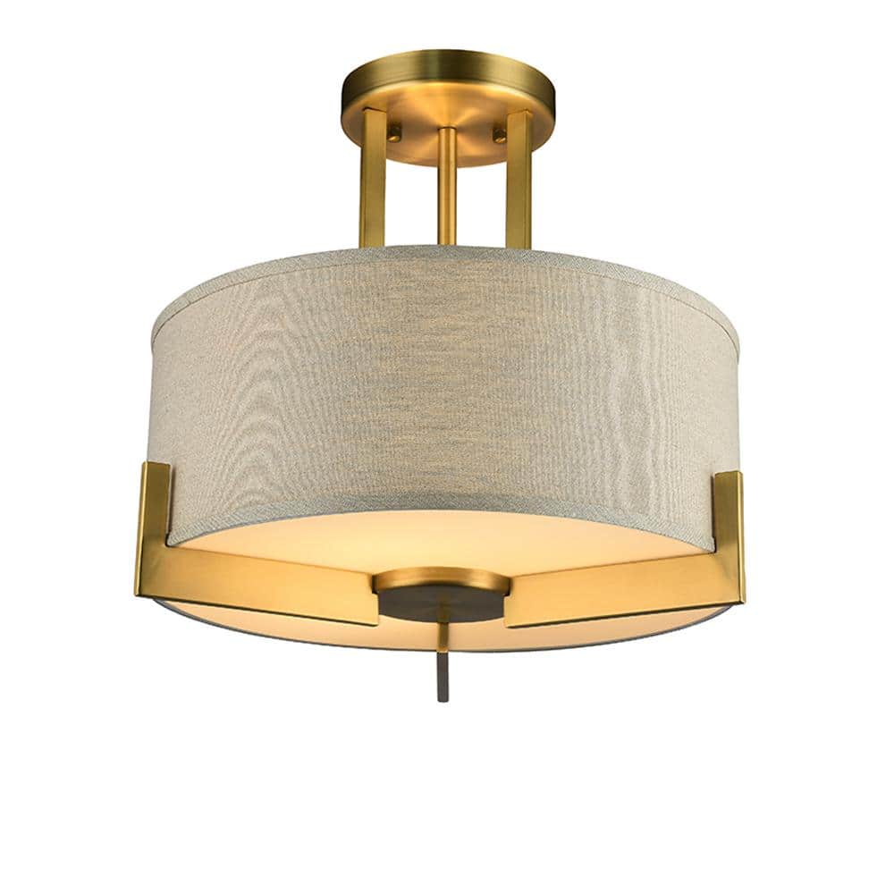 Berkeley 20 in. Antique Brass Flush Mount