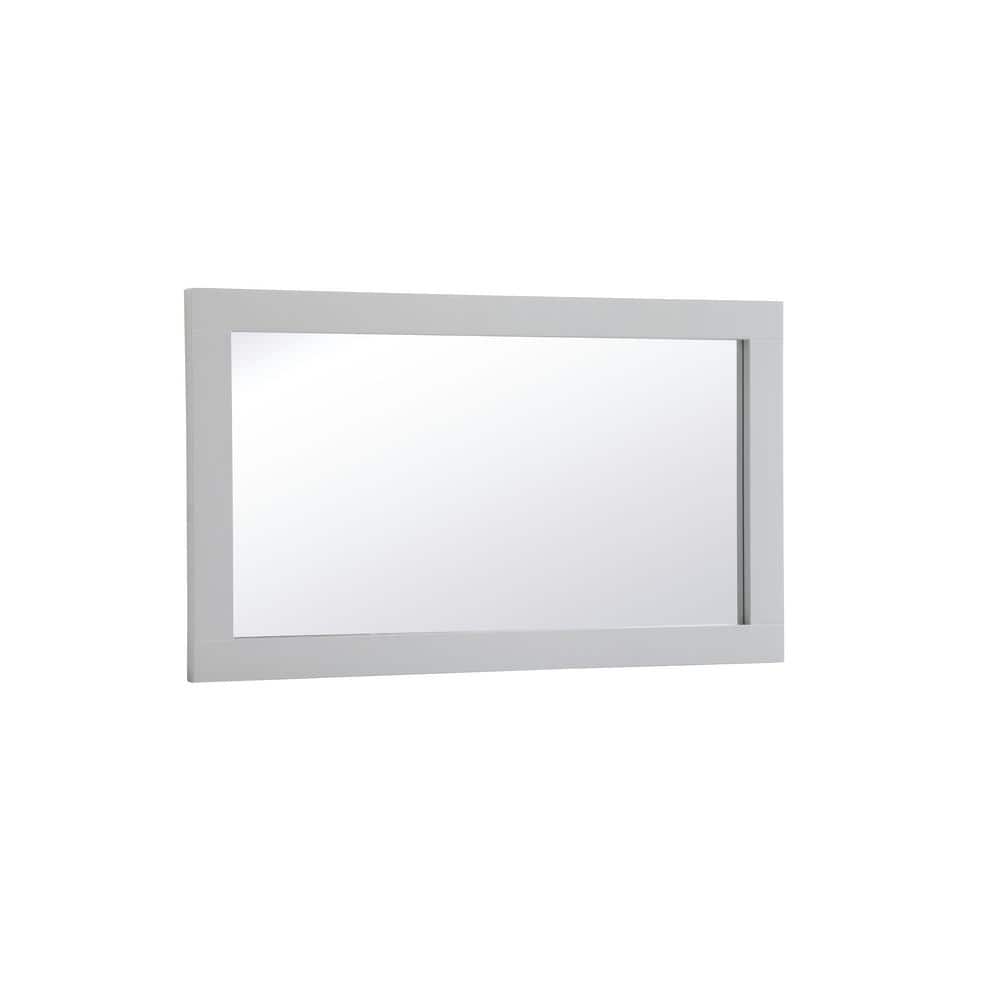 Gray Rectangular Wood Bathroom Vanity Mirror 18 x 32 Inch