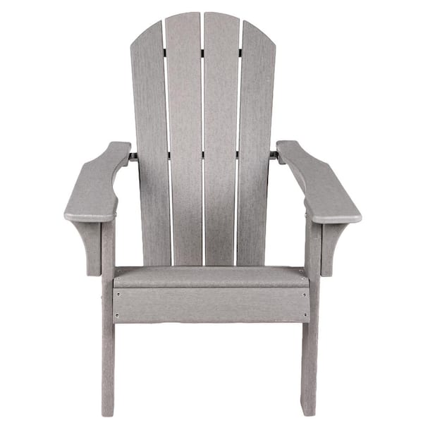 TIRAMISUBEST Gray Plastic Adirondack Chair