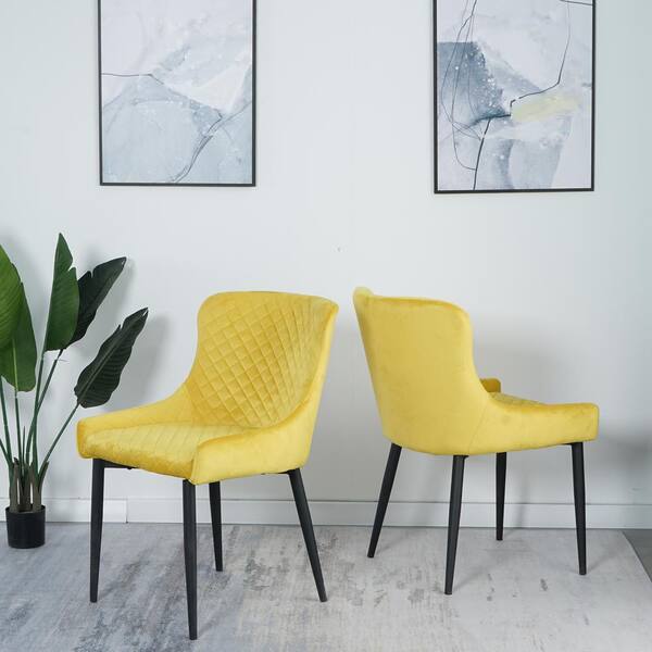 yellow retro dining chairs