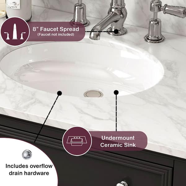 Home Decorators Collection Fremont 49 in. Single Sink Black