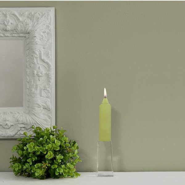 ROOT CANDLES Smooth Collenette 5 in. Willow Green Unscented Taper Candle (Set of 8)