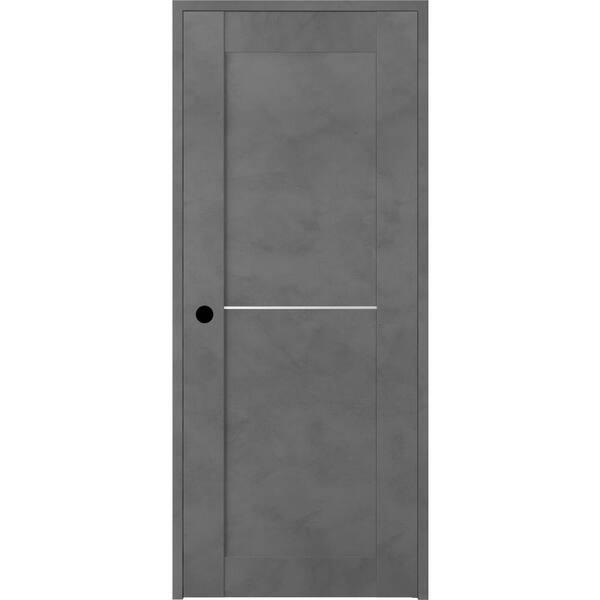 Belldinni Vona 24 in. x 80 in. Right-Handed Solid Core Dark Urban Prefinished Textured Wood Single Prehung Interior Door