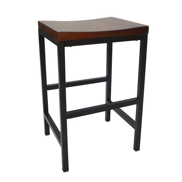 Carolina Cottage Aileen 24 in. Black and Chestnut Bar Stool