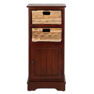 Connery 2-Drawer Red Wood Cabinet