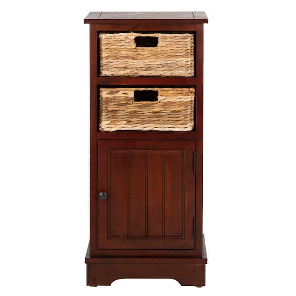 SAFAVIEH Connery 2-Drawer Red Wood Cabinet