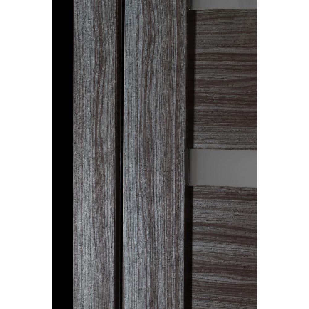 Leora Gray Oak and Frosted Glass Interior Door Slab