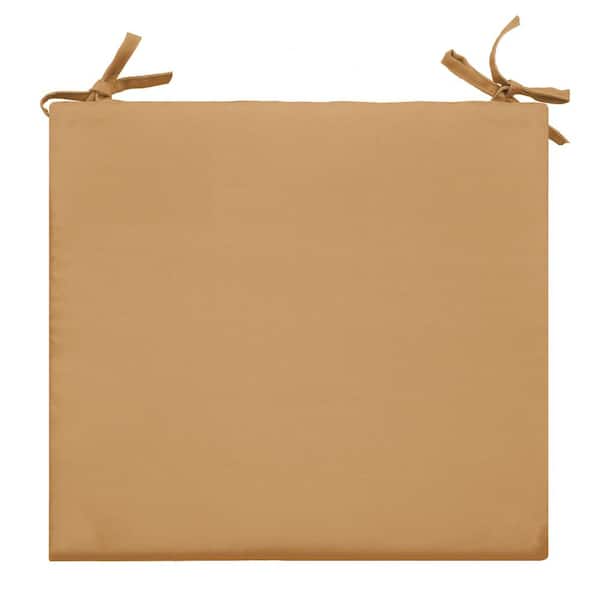 OUTDOOR DECOR BY COMMONWEALTH Outdoor Square Solid Mustard Olefin Textured 2-Pack Bistro Seat Cushions 17 x 17