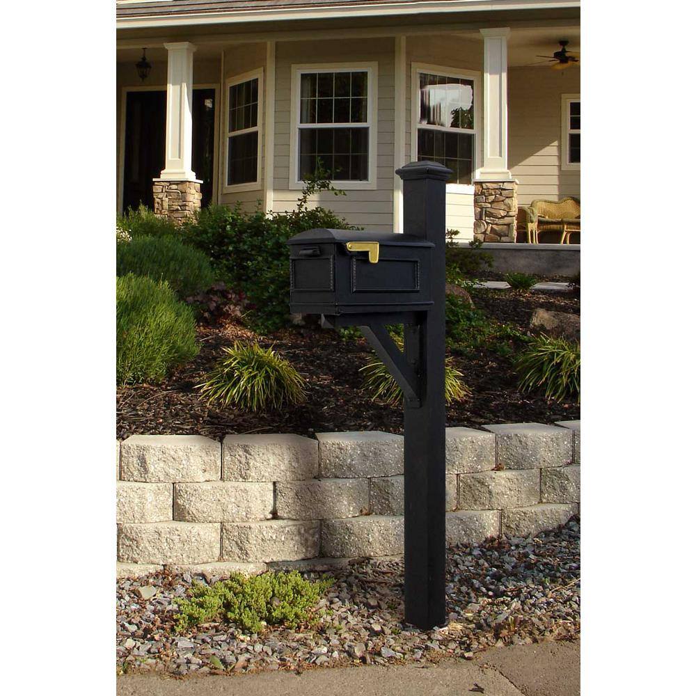 Black Aluminum Small Lockable Mailbox with Pyramid Finial