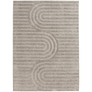 Oathil Light Frost Gray 3 ft. x 4 ft. Geometric Scatter Area Rug