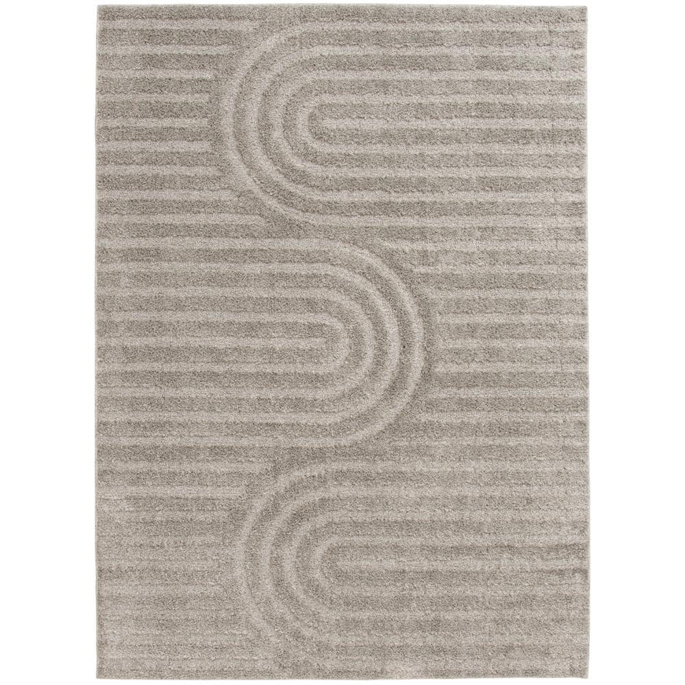 Oathil Light Frost Gray 5 ft. x 7 ft. Geometric Area Rug