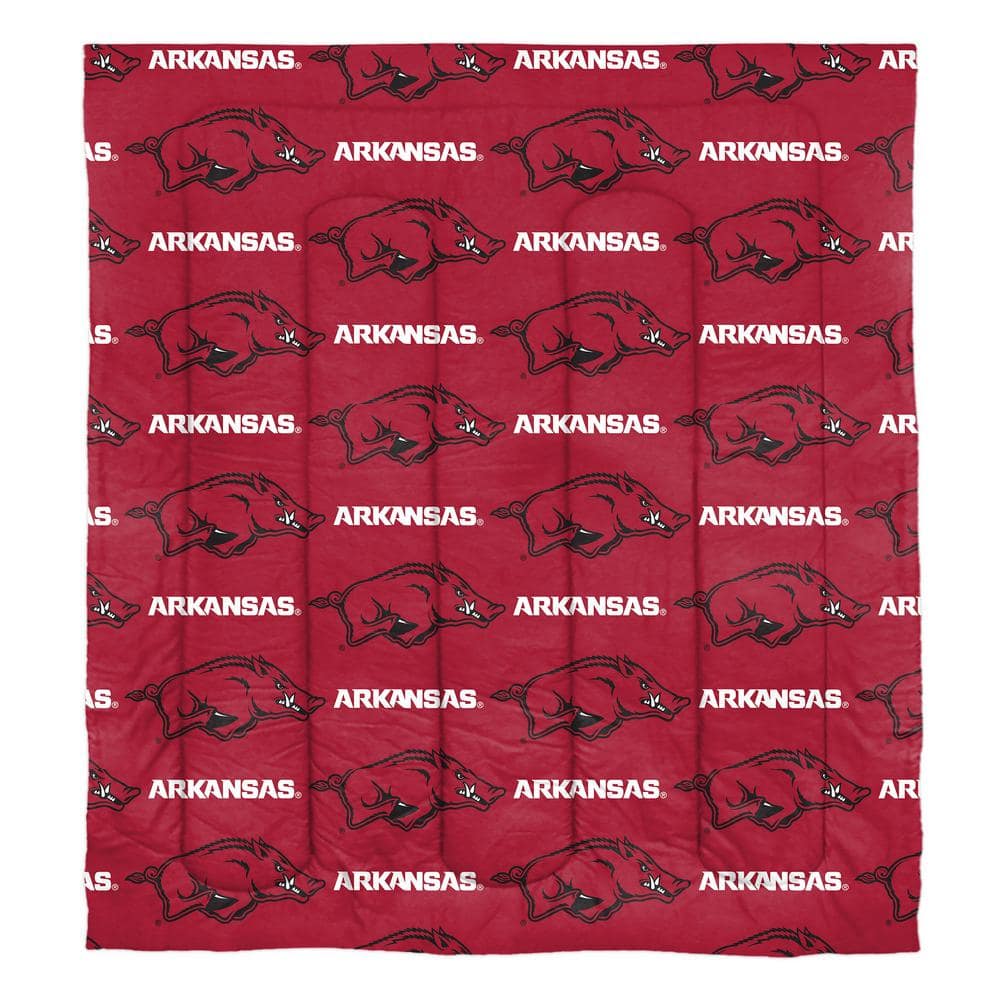 5-Piece Multi Color Arkansas Razorbacks Full Size Rotary Bed In a Bag Set