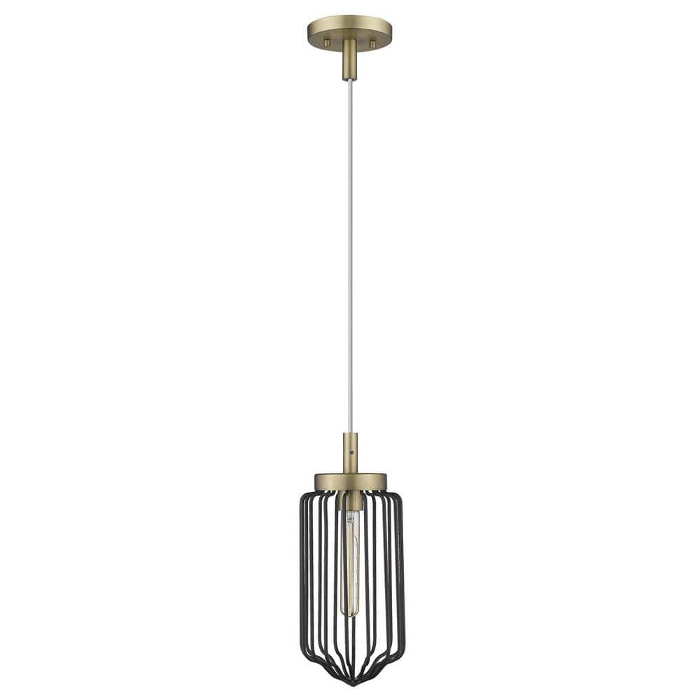 60-Watt 1-Light Brass Pendant Light with Metal, No Bulbs Included price history on PriceWatchPro