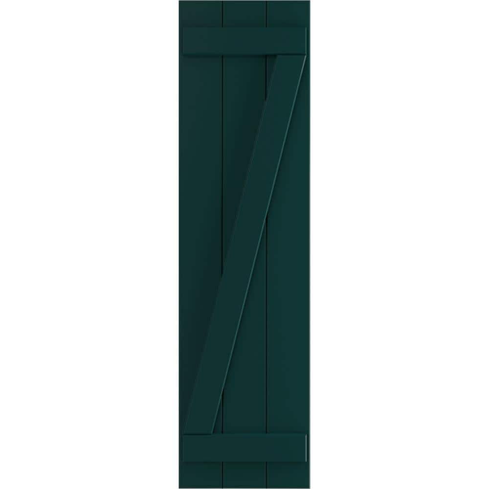 16-1/8 in. x 40 in. True Fit PVC Three Board Joined with Z-Bar Board and Batten Shutters Pair in Thermal Green price history on PriceWatchPro