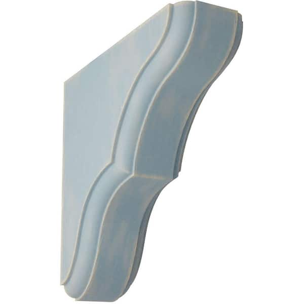 Ekena Millwork 1-3/4 in. x 5-1/2 in. x 5-1/2 in. Driftwood Blue Stratford Wood Vintage Decor Bracket