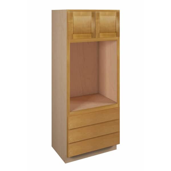 Aberdeen Recessed 33 in. W x 82 in. H x 24 in. D in Caramel Plywood Assembled Single Oven Cabinet