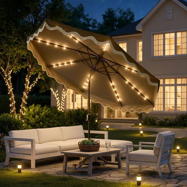 7 1/2 ft patio umbrellas Bambrella Levante 7' Square Pulley Lift No Tilt Umbrella | 2-1-SQ-L