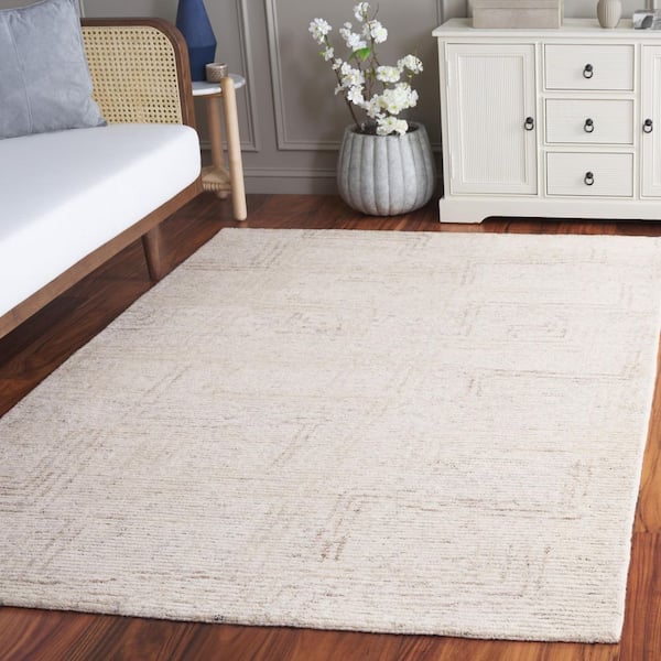 Ebony 8 ft. x 10 ft. Ivory/Beige Distressed Abstract Faded Area Rug