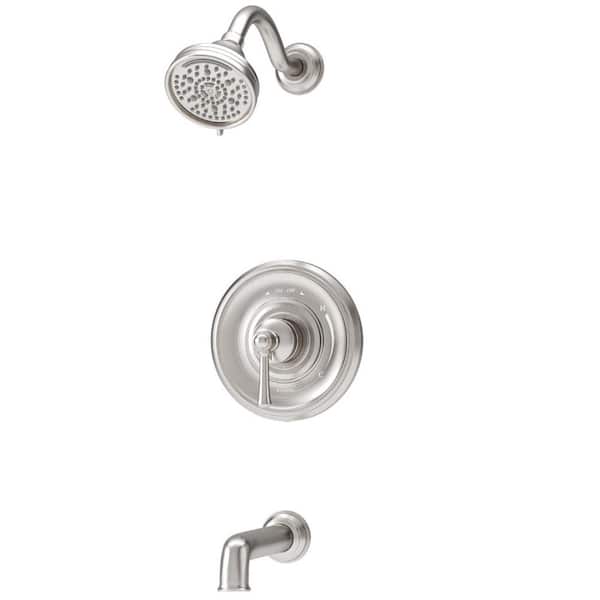 Symmons Braston HydroMersion Single Handle Tub and Shower Faucet Trim Kit in Satin Nickel 1.5 GPM (Valve Not Included)