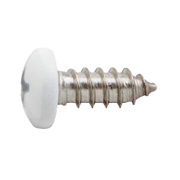 Everbilt #10 x 1/2 in. White Stainless Steel Phillips Pan Head