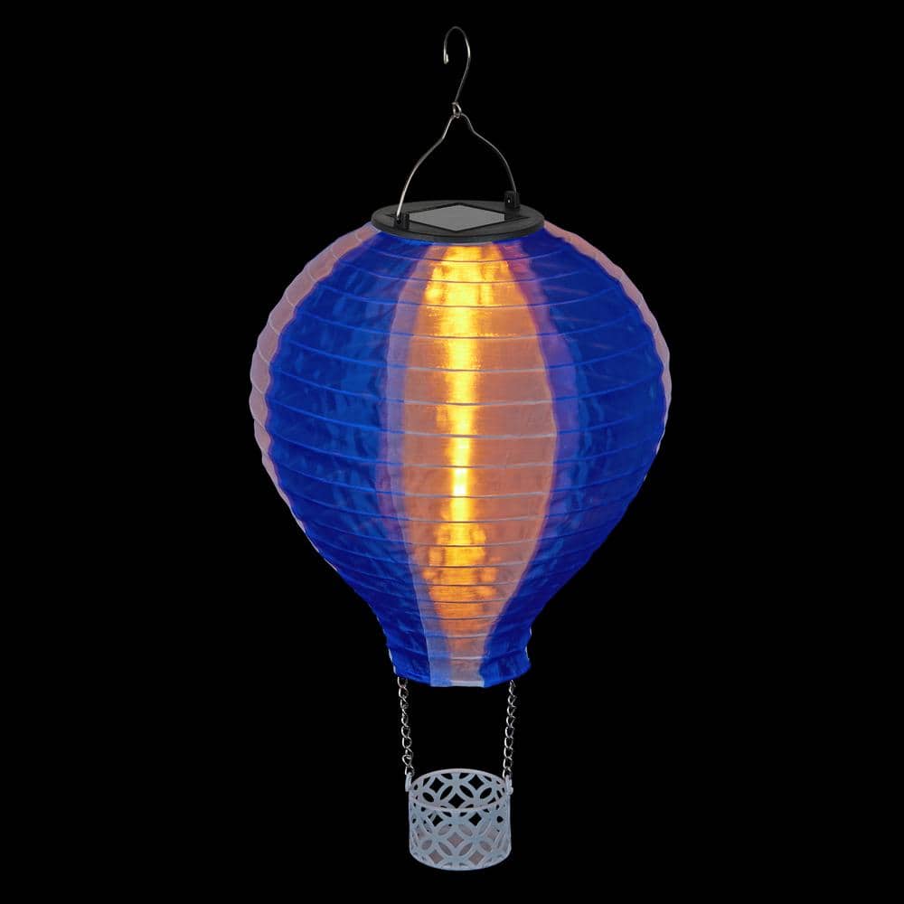 Solar Blue and White Hot Air Balloon LED Light