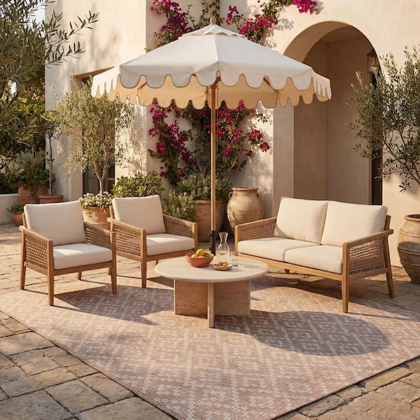 Tanelle Bohemian Tan 8 ft. x 10 ft. Outdoor Area Rug