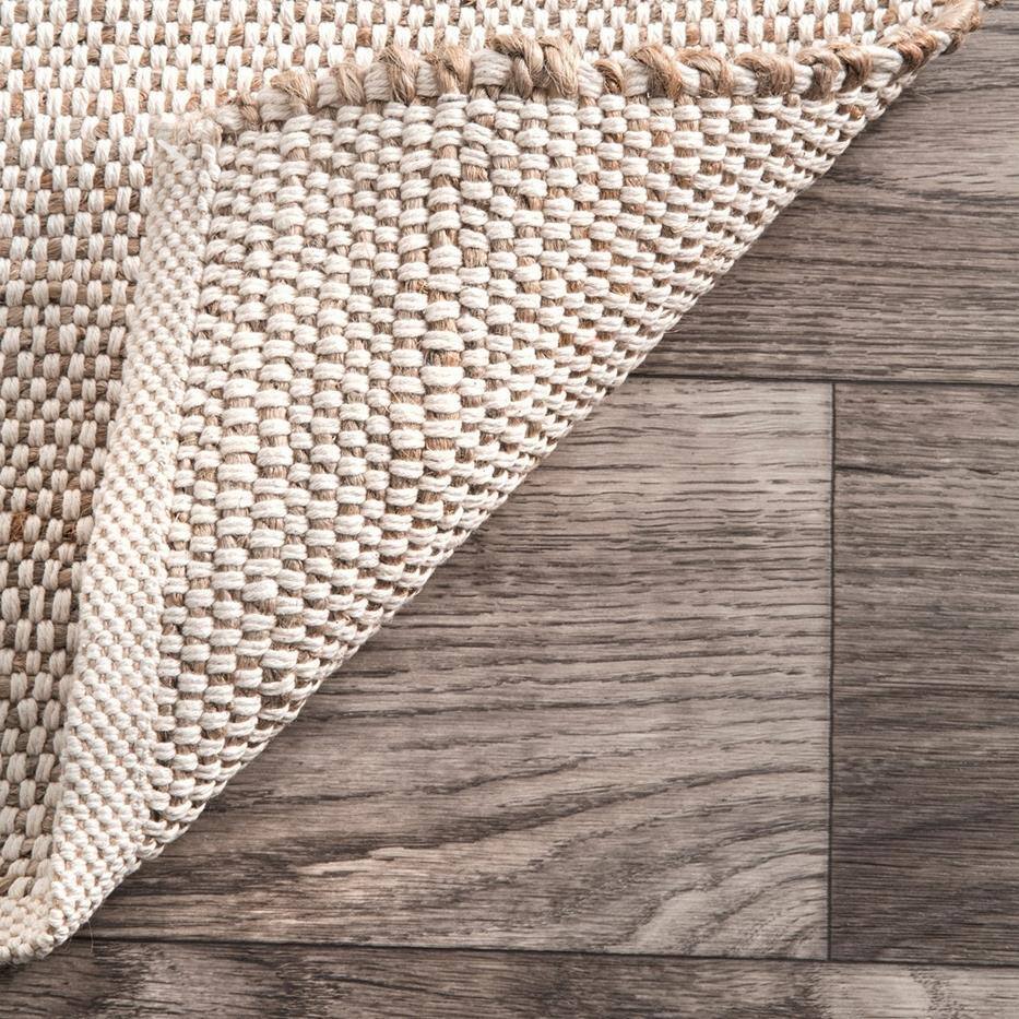 Elfriede Round Natural Jute & Cotton 6' Area Rug