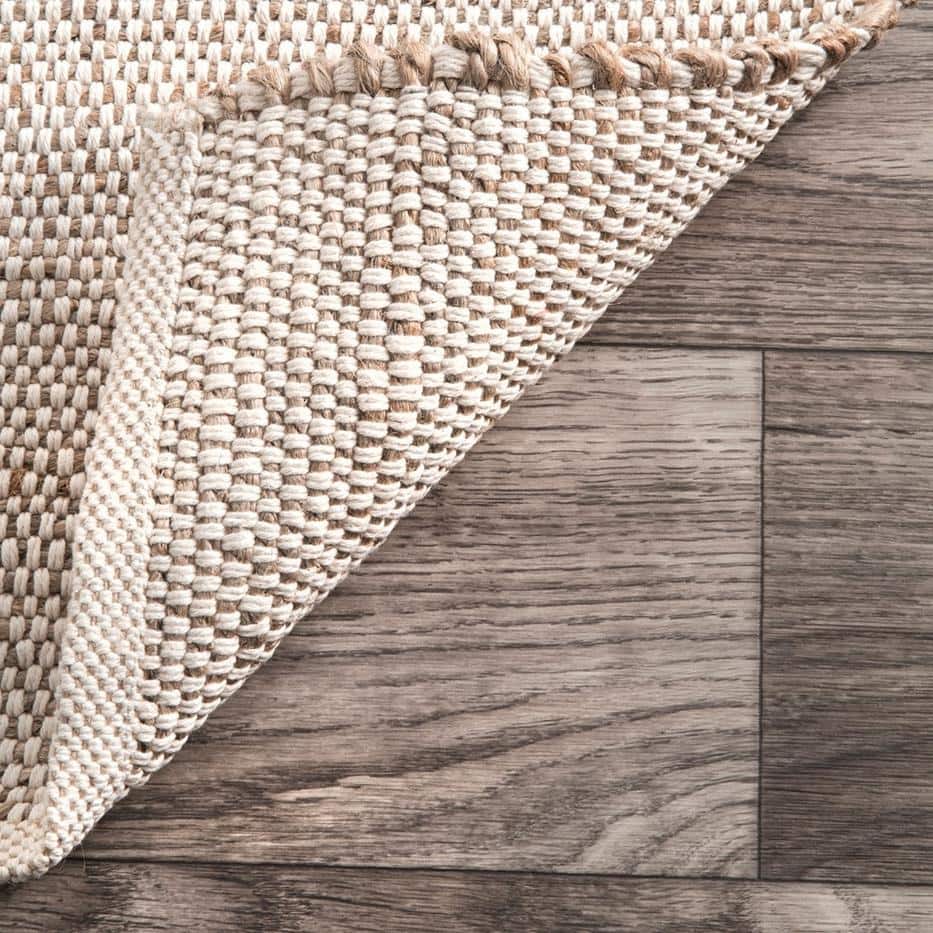 Handwoven Natural Jute Cotton Blend 52" x 24" Area Rug