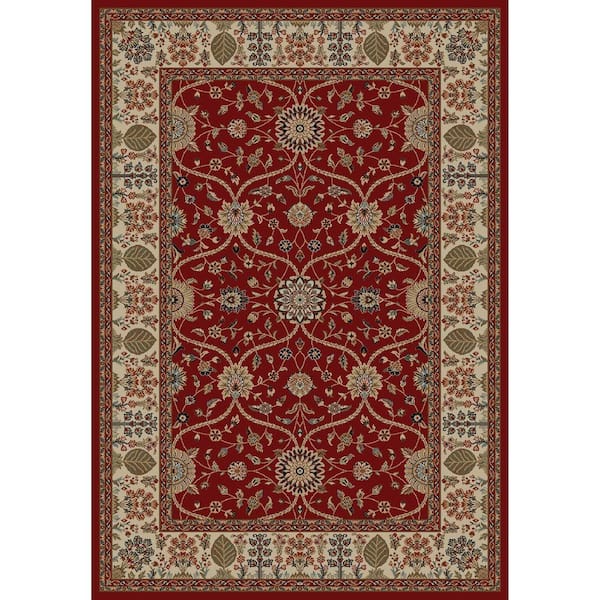 Concord Global Trading Jewel Voysey Red 3 ft. x 4 ft. Area Rug