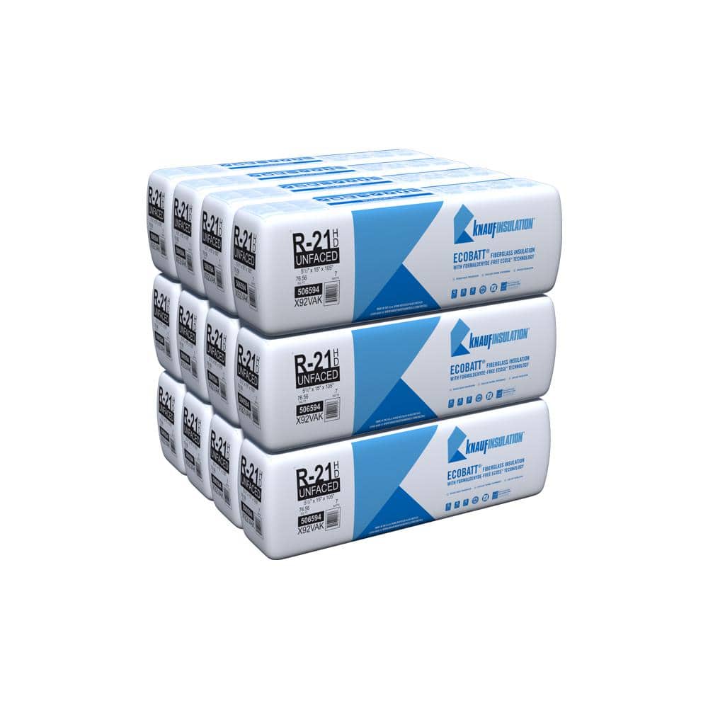 Knauf Insulation R21 EcoBatt Unfaced Fiberglass Insulation Batt High