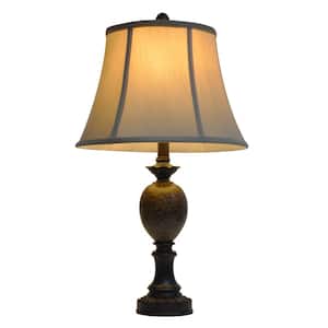 Huntington 25 in. Bronze Table Lamp with Faux Silk Shade