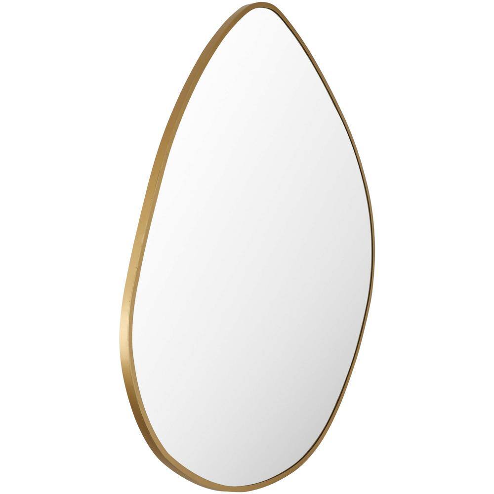 Asymmetrical Gold Metal Framed Wall Mirror, 37" x 36"