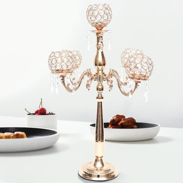 NUPTIO Candelabras Gold Candlestick Holders Candle Stick Stands Metal  Candelabra Centerpieces Candlestick Holders for Tapered Candles Wedding  Birthday Party Dining Table Christmas Decoration : : Home