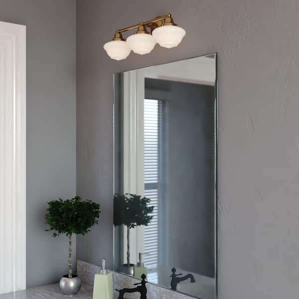 VAXCEL Eastgate 23 in. Wide 3-Light Antique Gold Bathroom Vanity
