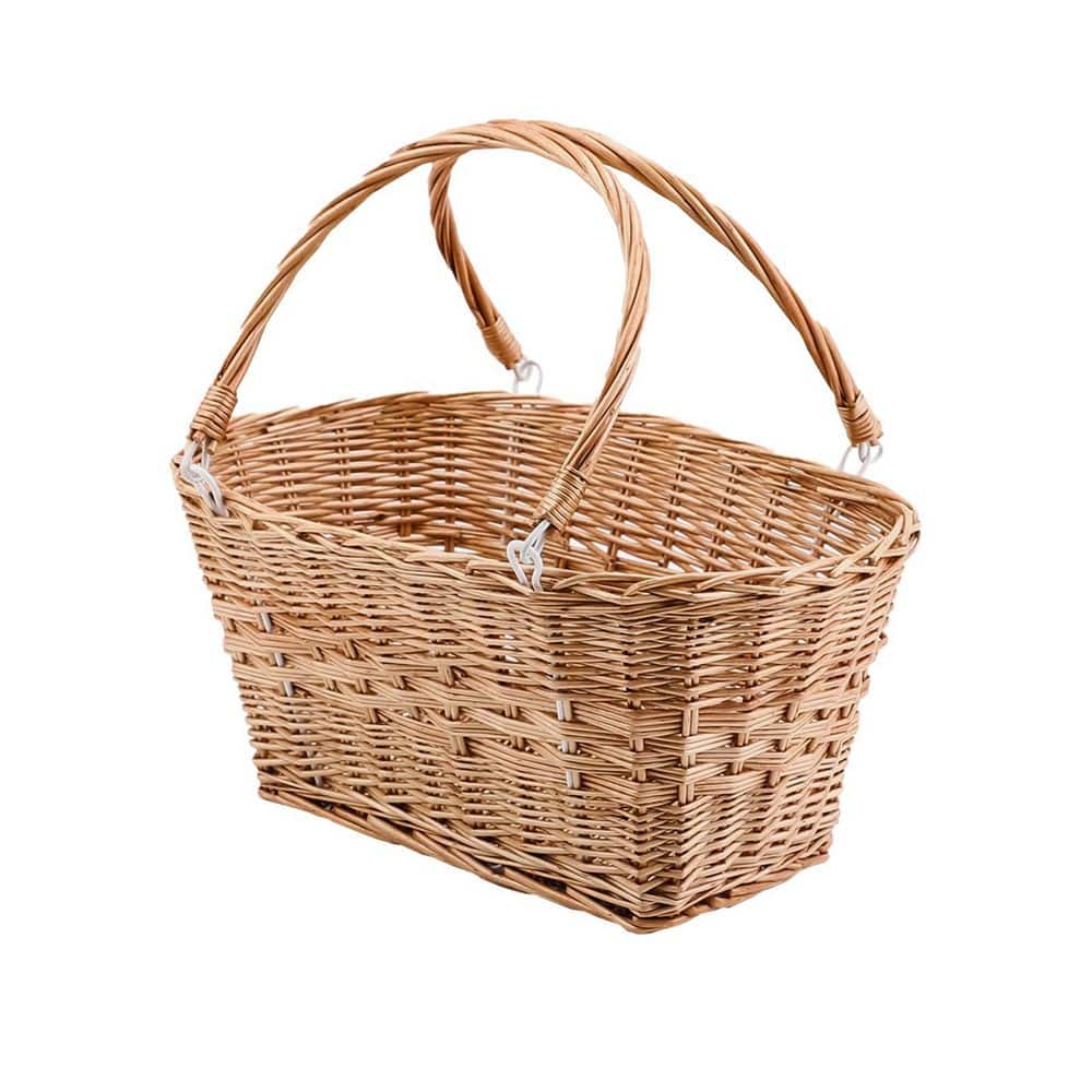 Handwoven Willow Wicker Picnic Basket with Collapsible Handles, Rectangular Natural Storage Basket for Home price history on PriceWatchPro