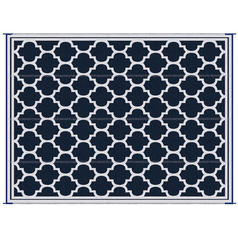 Blue 9' x 12' Reversible Outdoor Rug Carpet, Waterproof Plastic Straw Rug, Portable RV Camping Rugs for Backyard Picnic price history on PriceWatchPro
