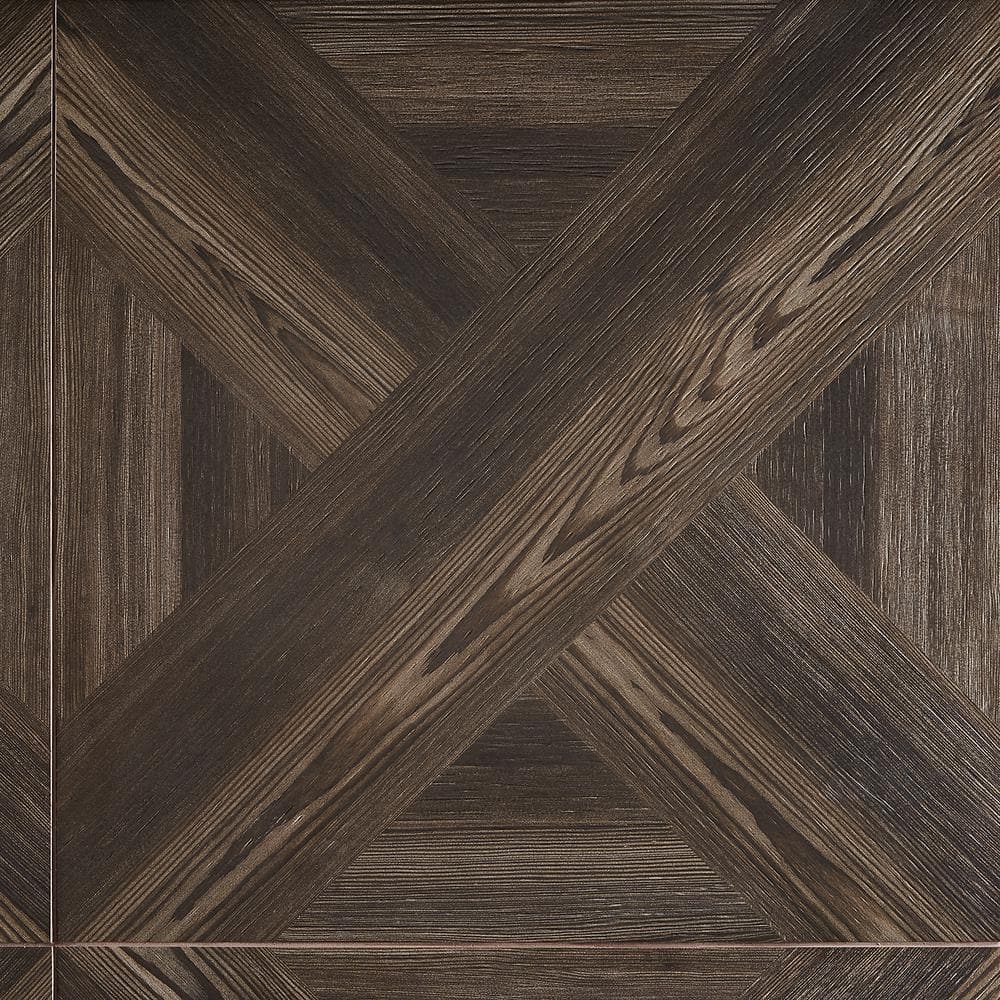 Teakwood 24" x 24" Matte Brown Porcelain Floor and Wall Tile