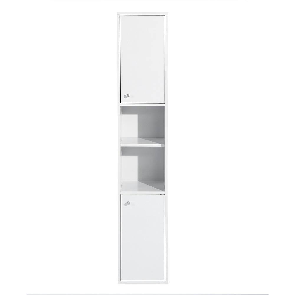 cadeninc 11.9 in. W x 11.9 in. D x 63 in. H White Bathroom Storage ...