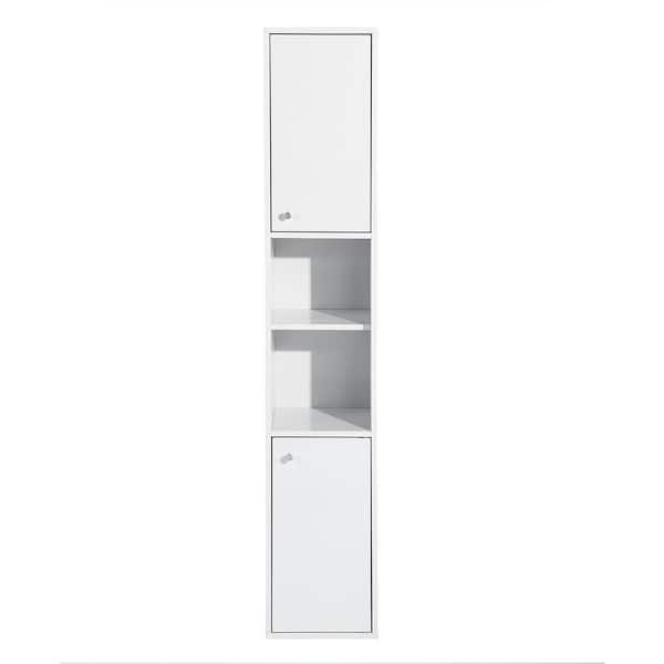 cadeninc 11.9 in. W x 11.9 in. D x 63 in. H White Bathroom Storage ...