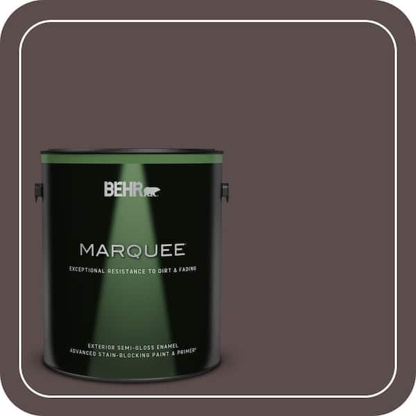 BEHR MARQUEE 1 gal. #ECC-28-3 Charred Hickory Semi-Gloss Enamel Exterior Paint & Primer